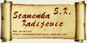 Stamenka Kadijević vizit kartica